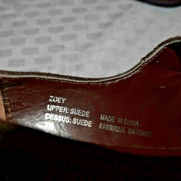 ZOEY Easy Step Dress Shoe Size 7 Women's Dark Suede Buckle & Block Heel - Picture 6 of 6